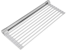 Load image into Gallery viewer, Surpahs Over The Sink Multipurpose Roll-Up Dish Drying Rack (Warm Gray, 17.5" x 10.2" - Extra Small)