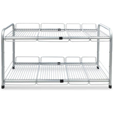 Load image into Gallery viewer, Surpahs 2 Tier Under Sink Expandable Shelf Organizer, Storage Rack (Silver)