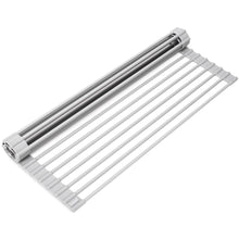 Load image into Gallery viewer, Surpahs Over The Sink Multipurpose Roll-Up Dish Drying Rack (Warm Gray, Small - 17.5" x 13.1")