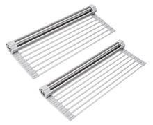 Load image into Gallery viewer, Surpahs Over The Sink Multipurpose Roll-Up Dish Drying Rack (Warm Gray, Samll- 17.5" x 13.1") - 2 Pack