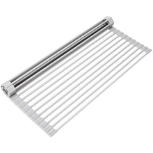 Load image into Gallery viewer, Surpahs Over The Sink Multipurpose Roll-Up Dish Drying Rack (Warm Gray, Extra Large - 20.5" x 15.5")