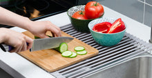 Load image into Gallery viewer, Surpahs Over The Sink Multipurpose Roll-Up Dish Drying Rack (Warm Gray, Extra Large - 20.5" x 15.5")