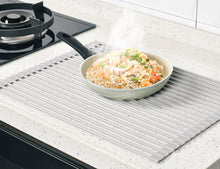 Load image into Gallery viewer, Surpahs Over The Sink Multipurpose Roll-Up Dish Drying Rack (Warm Gray, Extra Large - 20.5" x 15.5")