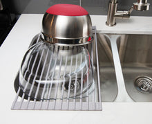 Load image into Gallery viewer, Surpahs Over The Sink Multipurpose Roll-Up Dish Drying Rack (Warm Gray, 17.5" x 10.2" - Extra Small)
