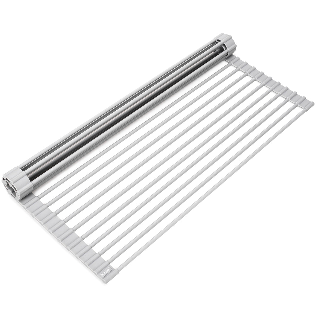 Surpahs Over The Sink Multipurpose Roll-Up Dish Drying Rack (Warm Gray, Extra Large - 20.5