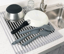 Load image into Gallery viewer, Surpahs Over The Sink Multipurpose Roll-Up Dish Drying Rack (Warm Gray, Extra Large- 20.5&quot; x 15.5&quot;) - 2 Pack
